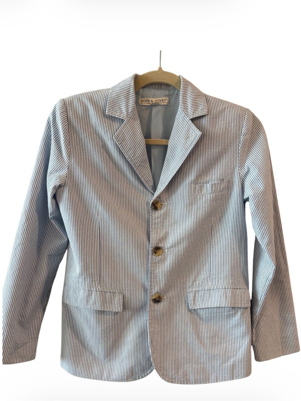 Seersucker Blazer Boys Size 7 Hope & Henry Striped